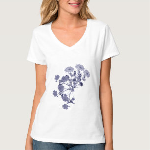 Vintage Weidemuster-Blumen T-Shirt