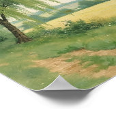 Vintage-Weidenbaum-Landschaftskunst Poster (Ecke)