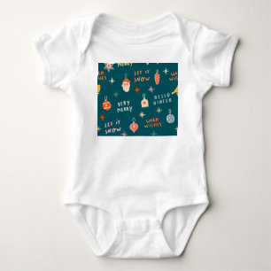 Vintage Weihnachten 2020: Ornamentales Muster Baby Strampler