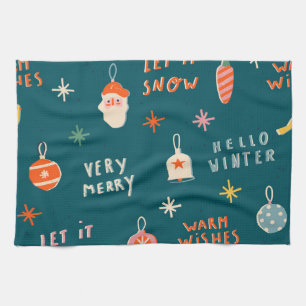 Vintage-Weihnachten 2020: Ornamentales Muster Geschirrtuch