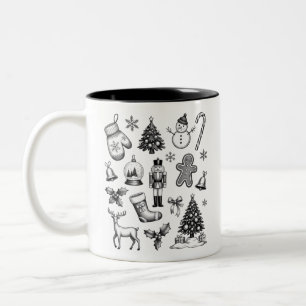 Vintage Weihnachten 90er Retro Xmas Ferien Zweifarbige Tasse