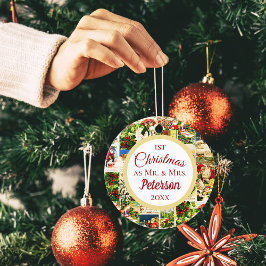 Vintage Weihnachten als Mr. und Mrs. Keramik Ornament