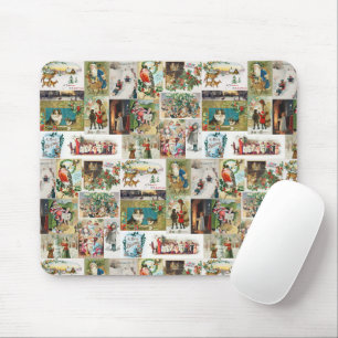 Vintage-Weihnachten Antik-Collage Xmas Mousepad