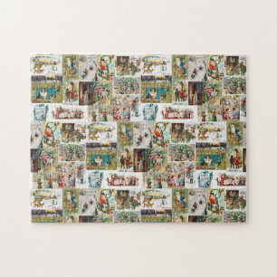 Vintage Weihnachten Antik Collage Xmas Puzzle