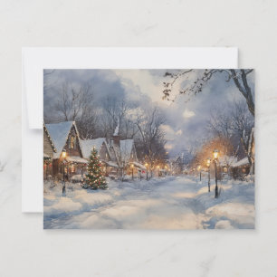 Vintage-Weihnachten-Aquarell-Gemälde-Postkarte Postkarte