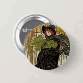 Vintage-Weihnachten Art Nouveau Scribners-Cover 18 Button (Vorne & Hinten)