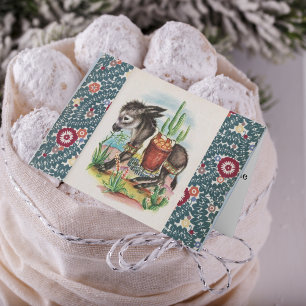 Vintage Weihnachten Baby Donkey Cactus Sukkulents