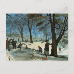 Vintage Weihnachten, Central Park im Winter Glacke Feiertagspostkarte