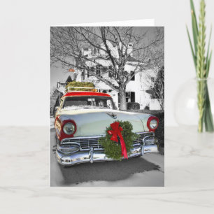 Vintage-Weihnachten Chevy Feiertagskarte