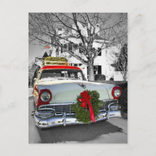 Vintage-Weihnachten Chevy Feiertagspostkarte