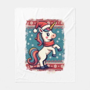 Vintage Weihnachten Dabbing Einhorn Regenbogen Fei Fleecedecke