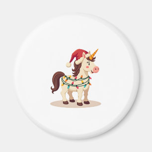 Vintage-Weihnachten-Dabbing-Einhorn-Santa-lustig-H Magnet