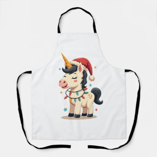 Vintage-Weihnachten Dabbing-Einhorn-Santa-Lustig-H Schürze