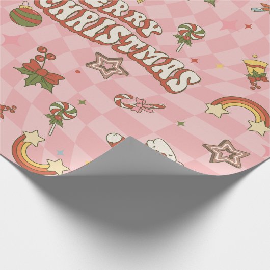 Vintage Weihnachten der 60er Jahre Geschenkpapier (Ecke)