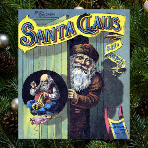 Vintage Weihnachten, der Weihnachtsmann und sein W Poster
