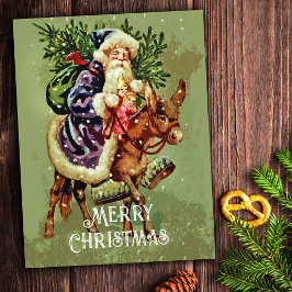 Vintage Weihnachten des Vaters auf dem Donkey mit 