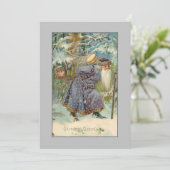 Vintage Weihnachten des Vaters im Schneewald (Stehend Vorderseite)