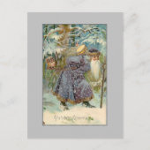 Vintage Weihnachten des Vaters im Schneewald Postkarte (Vorderseite)