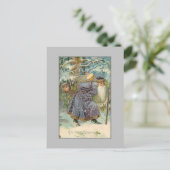 Vintage Weihnachten des Vaters im Schneewald Postkarte (Stehend Vorderseite)