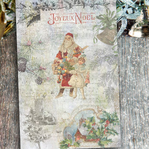 Vintage Weihnachten des Vaters in der Schneekollag Seidenpapier