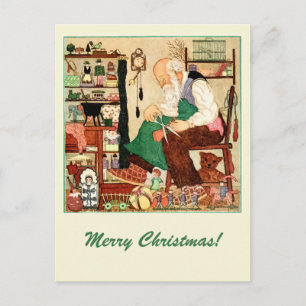 Vintage Weihnachten des Vaters in seiner Werkstatt