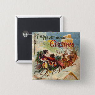 Vintage Weihnachten, Die Nacht vor Weihnachten Button