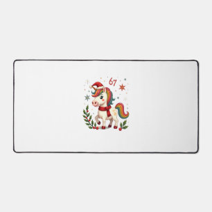 Vintage Weihnachten Einhorn 6. Geburtstag Dabbing  Schreibtischunterlage