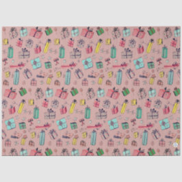 Vintage Weihnachten Einkauf Niedlich HandGezeichne Seidenpapier