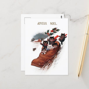 vintage Weihnachten festliche Katzen Feiertag Postkarte