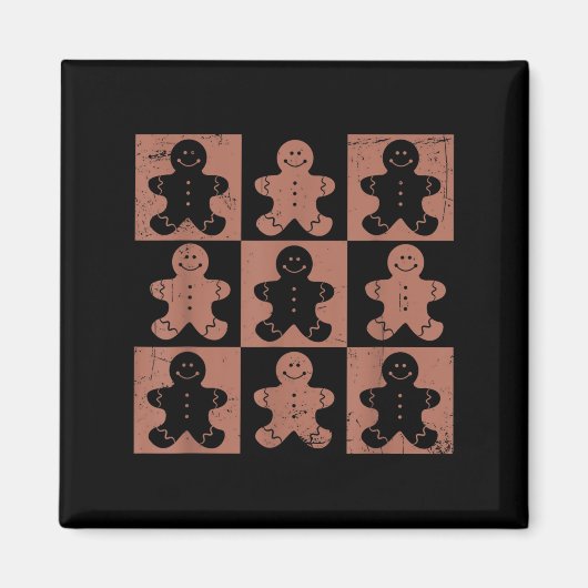 Vintage Weihnachten Frauen Männer Lebkuchen Retro Magnet (Vorne)