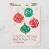 Vintage Weihnachten froh neues Jahr (Vorne/Hinten)