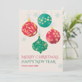 Vintage Weihnachten froh neues Jahr (Stehend Vorderseite)