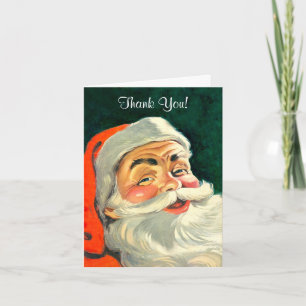Vintage-Weihnachten, fröhlicher Retro-Santa Claus  Dankeskarte