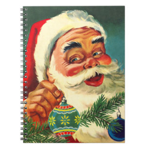 Vintage-Weihnachten, fröhlicher Retro-Santa Claus  Notizblock