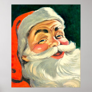 Vintage-Weihnachten, fröhlicher Retro-Santa Claus Poster