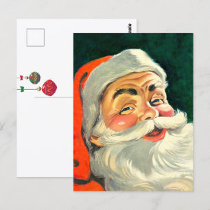 Vintage-Weihnachten, fröhlicher Retro-Santa Claus  Postkarte