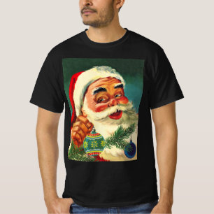 Vintage Weihnachten, fröhlicher Retro-Santa Claus  T-Shirt