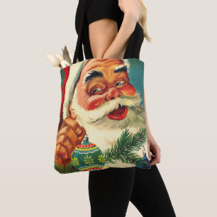 Vintage-Weihnachten, fröhlicher Retro-Santa Claus  Tasche
