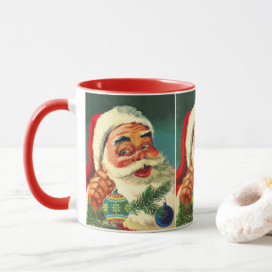 Vintage-Weihnachten, fröhlicher Retro-Santa-Claus  Tasse