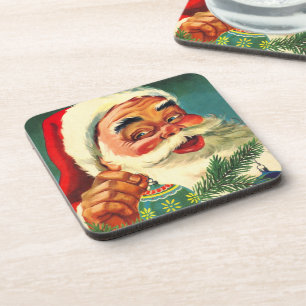 Vintage-Weihnachten, fröhlicher Retro-Weihnachtsma Getränkeuntersetzer