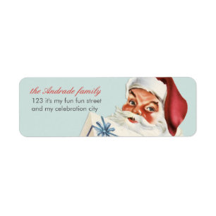 Vintage-Weihnachten Fröhlicher Santa Blau Rot Feie