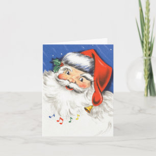 Vintage Weihnachten, fröhlicher Weihnachtsmann mit Feiertagskarte