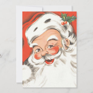 Vintage Weihnachten, fröhlicher Weihnachtsmann mit Feiertagskarte