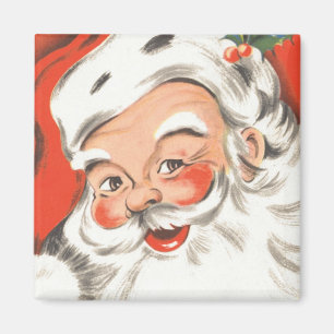 Vintage-Weihnachten, fröhlicher Weihnachtsmann mit Magnet