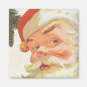 Vintage Weihnachten, fröhlicher Weihnachtsmann mit Magnet