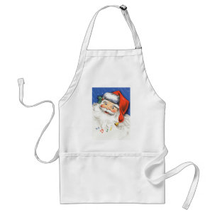 Vintage Weihnachten, fröhlicher Weihnachtsmann mit Schürze