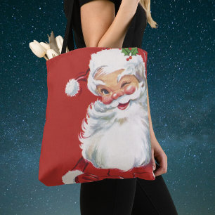 Vintage-Weihnachten, fröhlicher Weihnachtsmann zwi Tasche