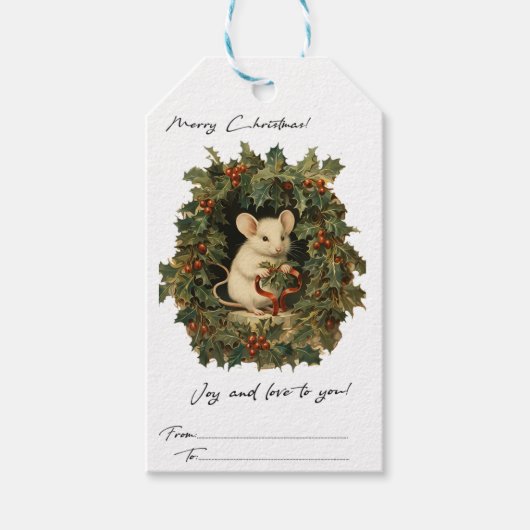 Vintage Weihnachten Geschenkanhänger (Vorderseite)