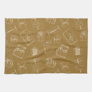 Vintage Weihnachten Geschenkboxen Muster Geschirrtuch