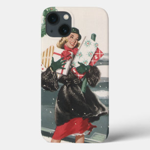 Vintage Weihnachten, Geschenke einkaufen Polizist Case-Mate iPhone Hülle